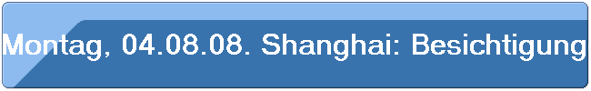 Montag, 04.08.08. Shanghai: Besichtigungen von kulturellen und handwerklichen Objekte