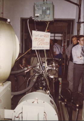 Aufnahmen 15. M�rz 1978. Start der NEUEN MOTOR GENERATION auf einem Motorpr�fstand in K�ln-Merkenich